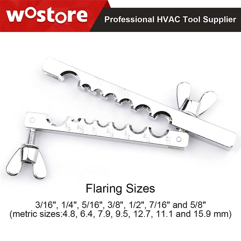 Wostore Double Flaring Tool Kit for 45Â° Single Double Flares with 7 Adapters, Brake Flare Tool with Tube Cutter Deburring Tool for Copper Brake Line, Hydraulic System, Copper Tubing Flare Kit - Image 4